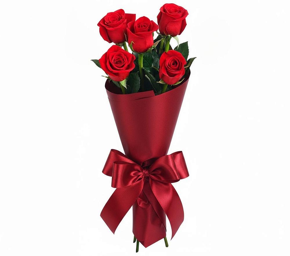 Букет 5 Красных роз Эдлесс Лав в Чернянке