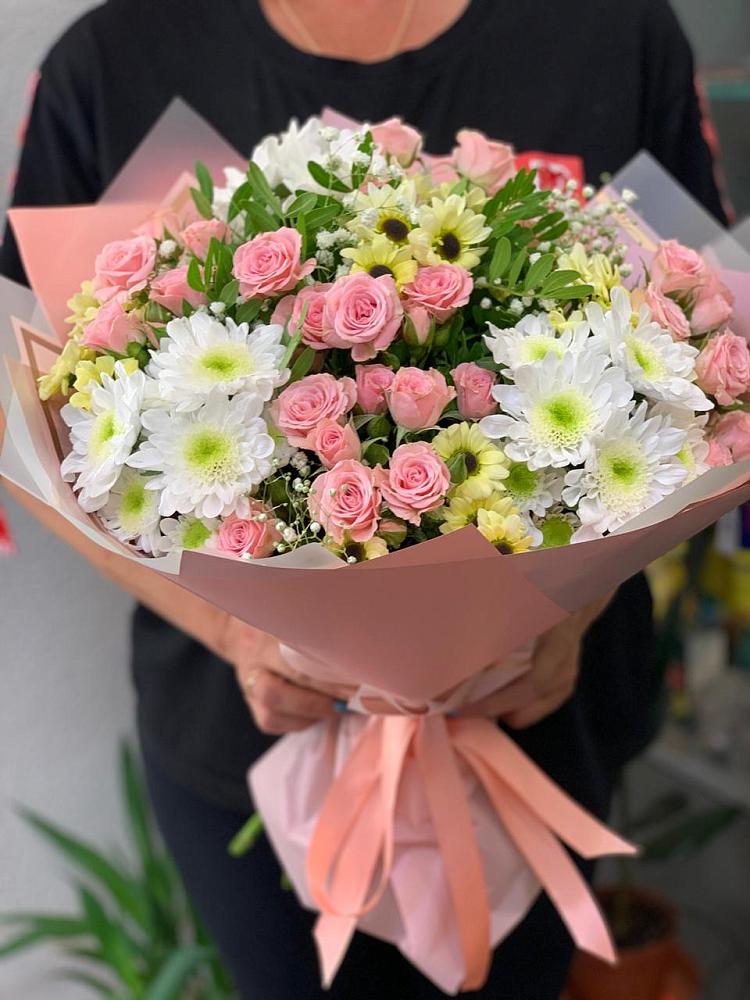 Букет цветов из: Розы и Хризантемы в Чернянке