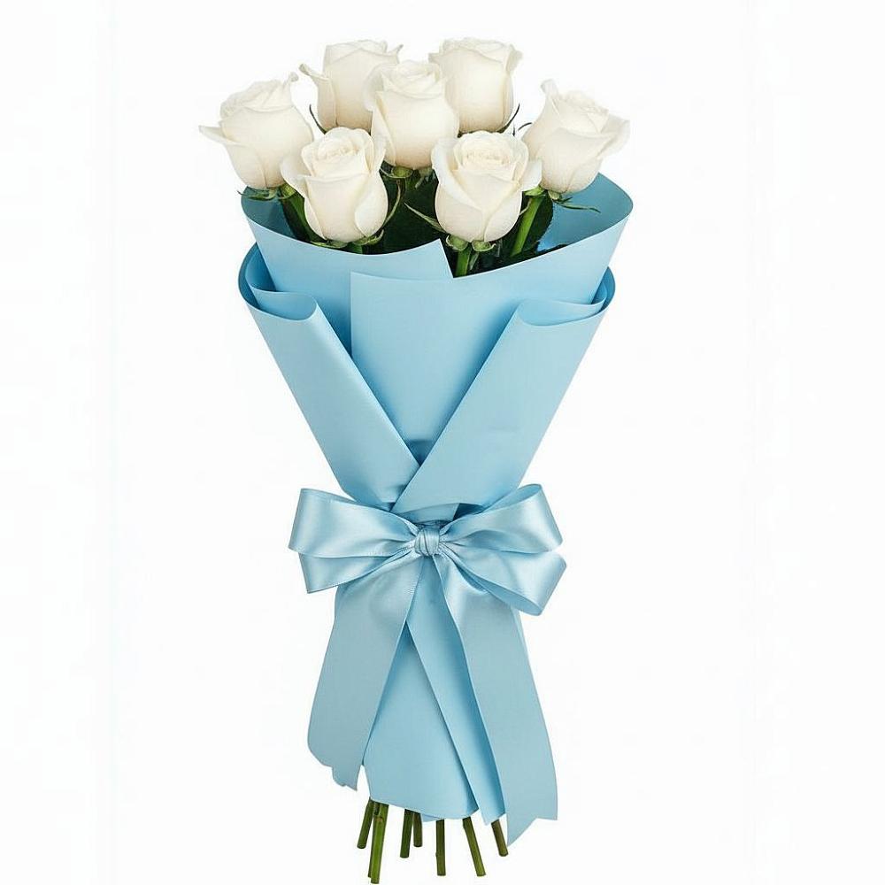 Букет 7 белых роз Проуд в Чернянке