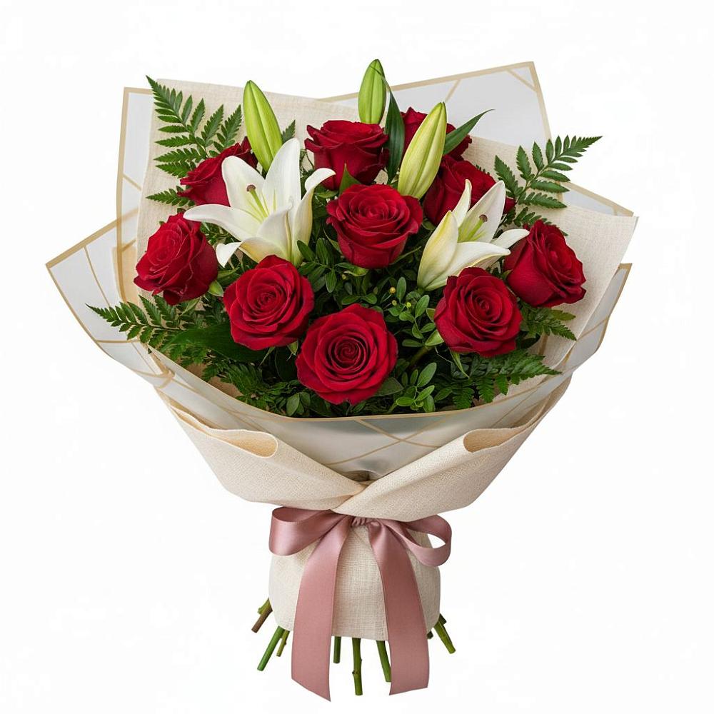 Букет цветов из: Лилии и Розы в Чернянке