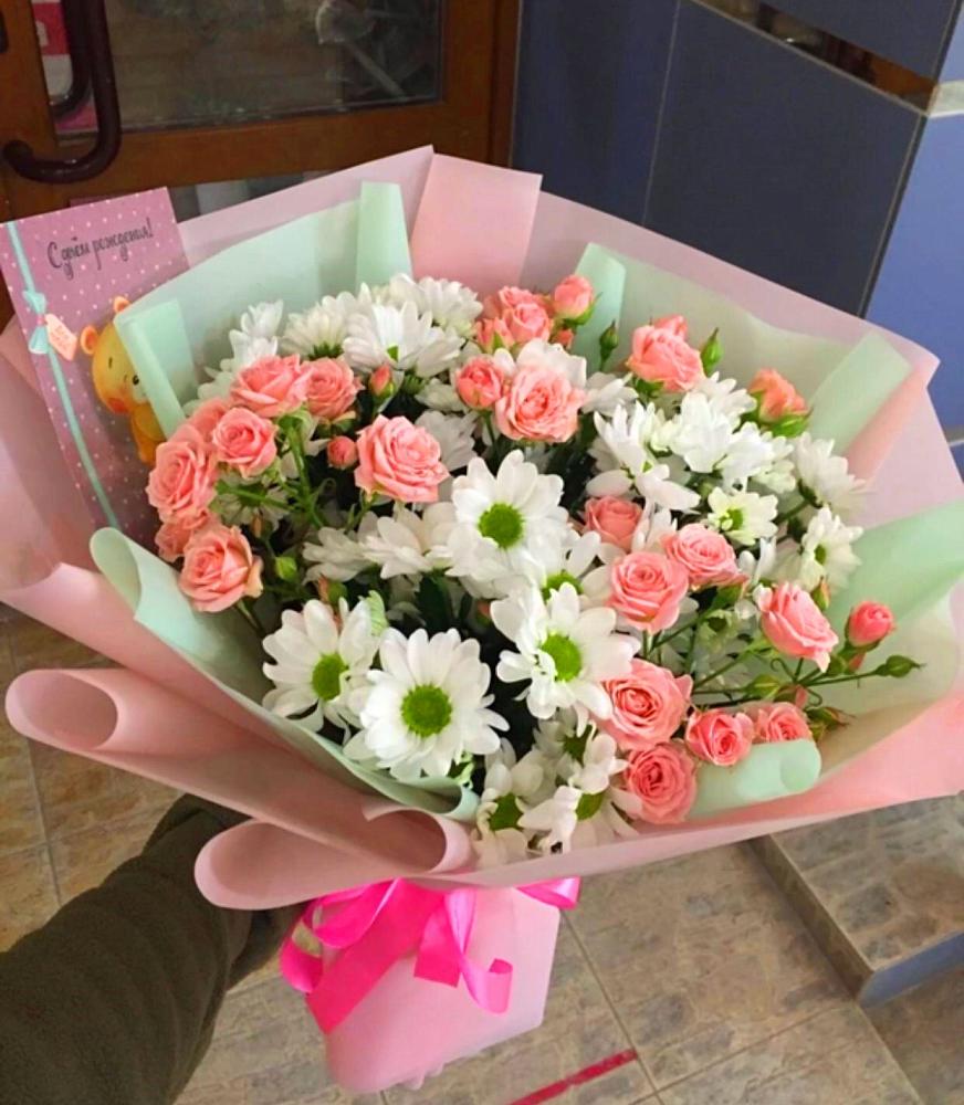 Букет цветов из: Розы и Хризантемы в Чернянке