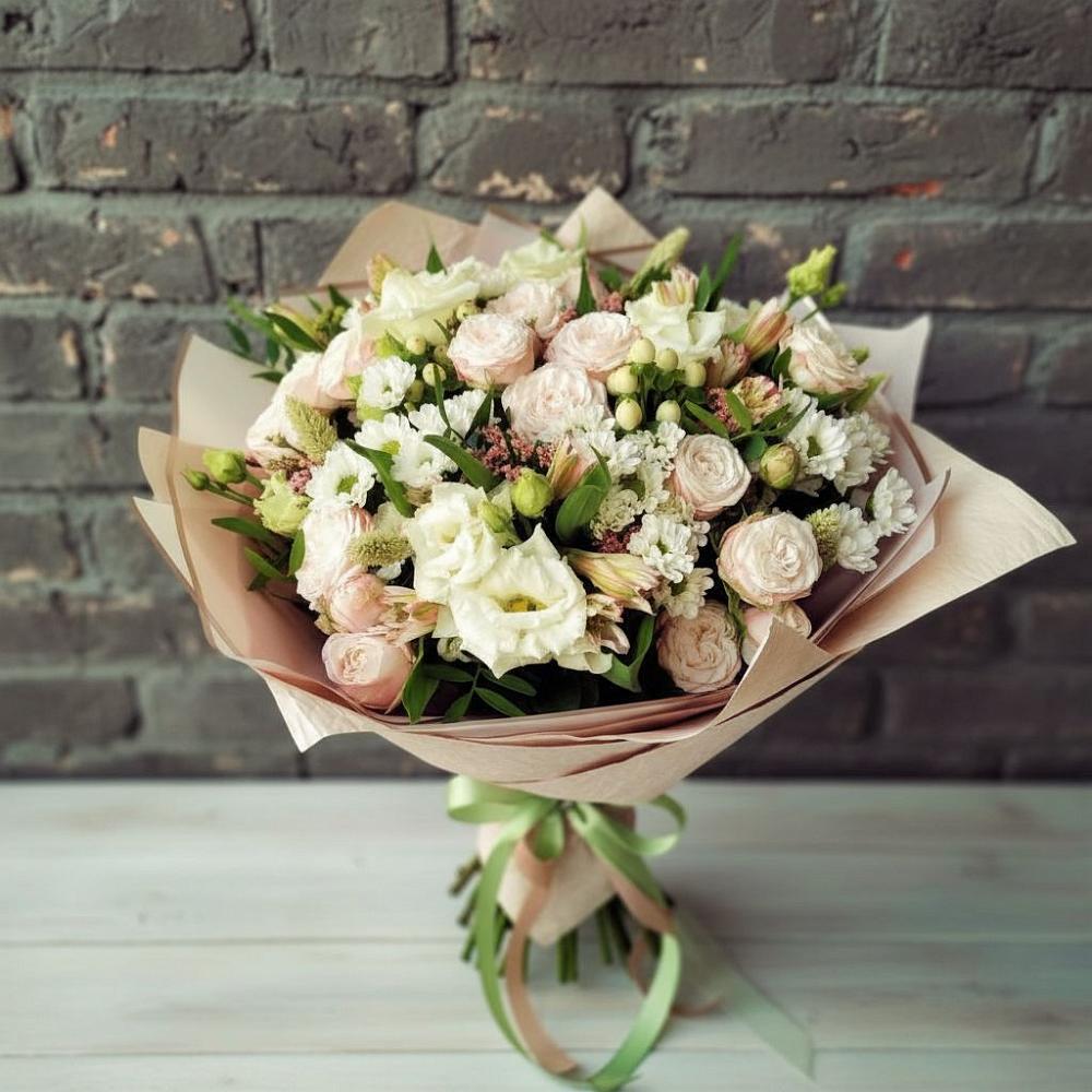 Букет цветов из: Альстромерии, Розы и Хризантемы в Чернянке