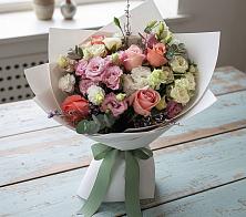 Букет цветов из:  Розы, Лизиантусы и Гвоздики #REPLACE_PRED# Чернянке