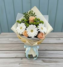 Букет цветов из:  Герберы, Розы и Хризантемы в Чернянке